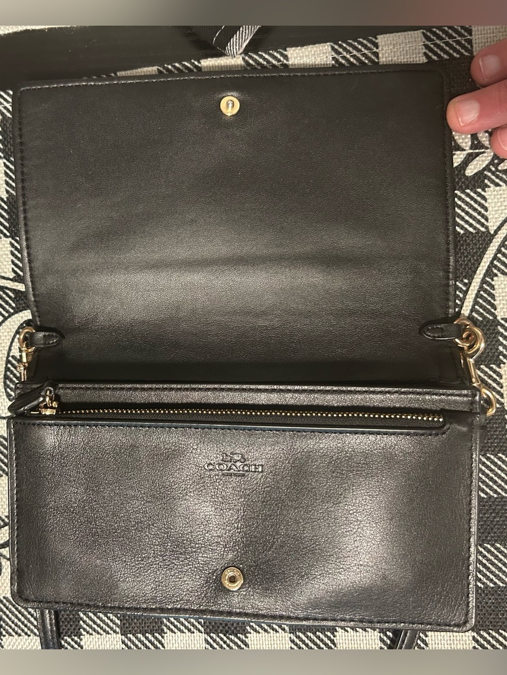 Coach❤️Anna Brown Signature Foldover Crossbody with Gold Logo & Detachable Strap - Picture 8 of 16
